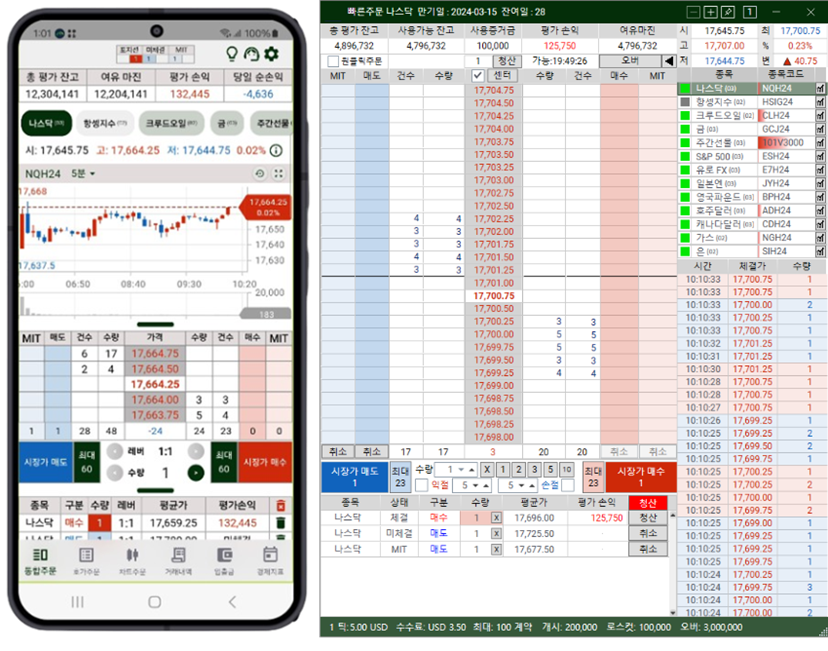 해외선물솔루션_WTS 해외선물 솔루션_호가창